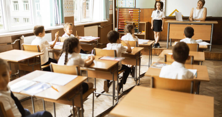 Students in a classroom.